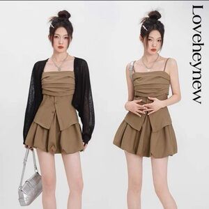 Spicy Girls Suit Women's Tube Top High Waist Short Skirt Two-piece Set